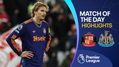 Woltemade own goal gives Sunderland win over Newcastle