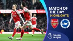 Arsenal return to top of table with win over Brighton