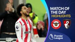 Schade fires hat-trick as Brentford thrash Bournemouth