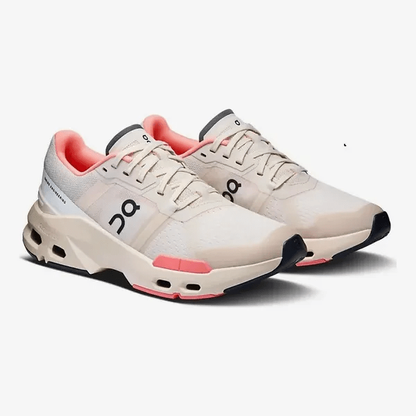 Beige women’s training sneakers designed for HIIT and gym workouts.